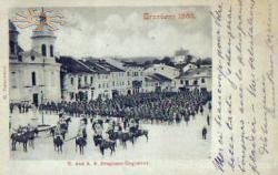 The parade in front of Greek-Catholic church in 1899