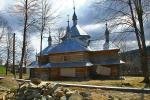Wooden church in the village of Bubnysche in the Ukrainian Carpathians