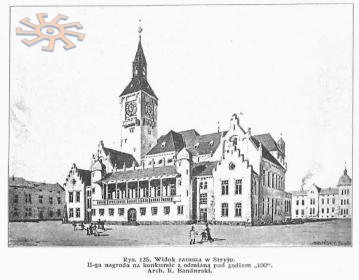 Проекти ратуші у Стрию, 1906 р.:  "100". З щомісячного краківського журналу Architect, №№ 9-11 за 1906 р.