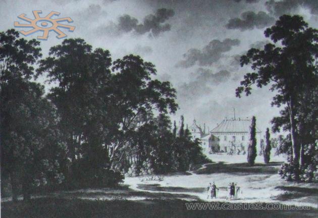 Одне з найдавніших зображень палацового комплексу в Крисовичах.
