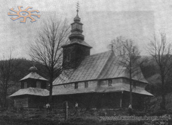 Церква в Синевирській Поляні в 1920-х. З книги Církevní památky na Podkarpatské Rusi.  (Автор В. Vavroušek).