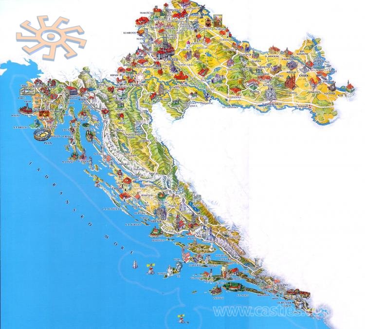 Хорватія, туристична карта