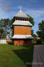 Bell-tower of the wooden church in the village of Vuzlove (Ukraine)