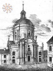 Гравюра від 1836 року. Домініканський костел у Львові