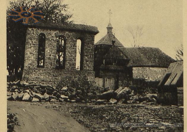 Дерев'яна церква "на Куті" в Копичинцях, архівна поштівка