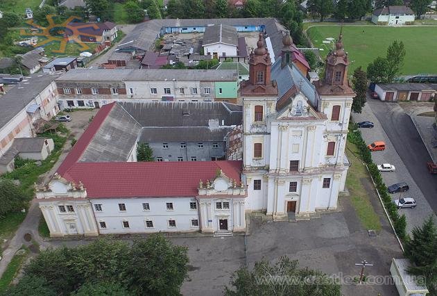 Домініканський монастир у Богородчанах. Вид з неба. Bohorodczany. Bohorodchany