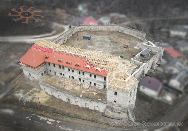 Етапи "Великої реставрації" у Чортківськом у замку. 20 лютого 2022 р., аерофото.