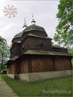 Wooden church in the village of Sapohiv, Ukraine