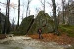 Dovbush Rocks near the village of Bubnysche in Ukraine