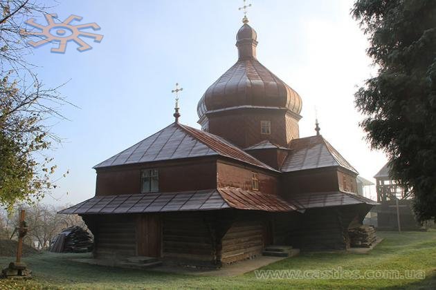Дерев'яна (частково) Вознесенська церква (1838) у Снятині.
