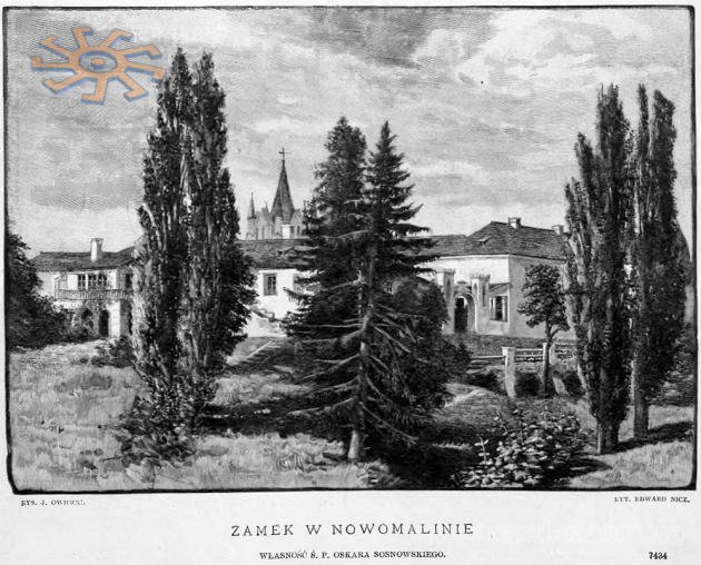 Замок в Новомалині. З тижневика Kłosy за 12 березня 1887 р. (№ 1134)