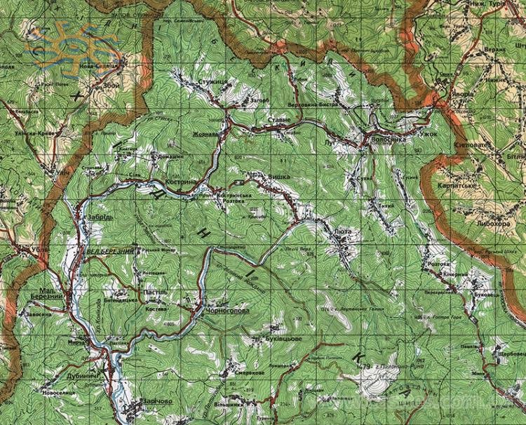 Карта Великоберезнянського району