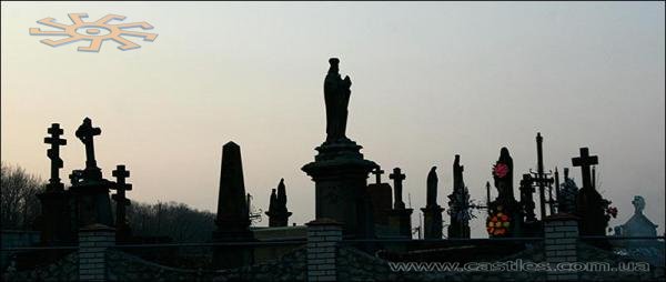 Старий цвинтар в Товстолузі. Присмерки. 6 квітня 2009 р.