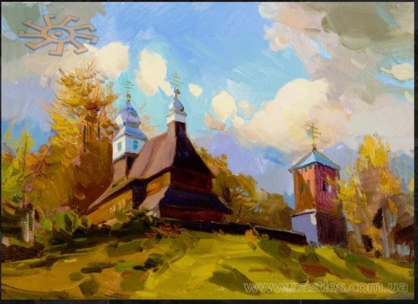Церква в Лікіцарах на картині Антона Ковача
