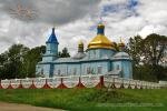 Wooden church in the village of Velyki Zagaytsi in Ukraine