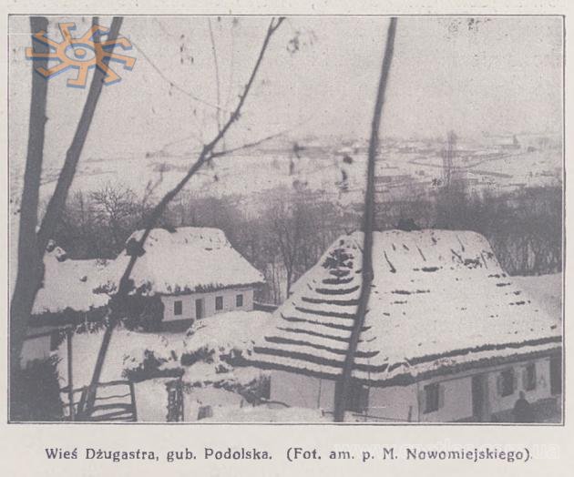 Село Джугастра взимку. Двотижневик Wies i dwor № 1 за 1914 р.