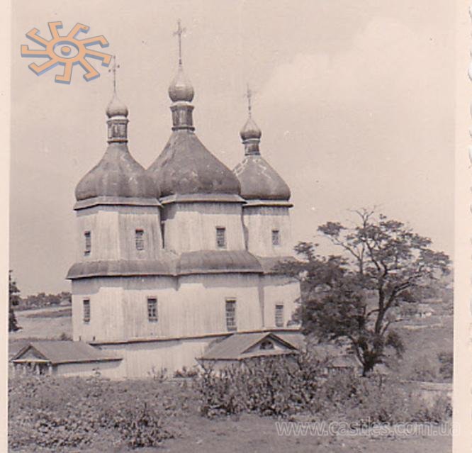 Дерев'яна Успенська церква, фото часів Другої світової війни