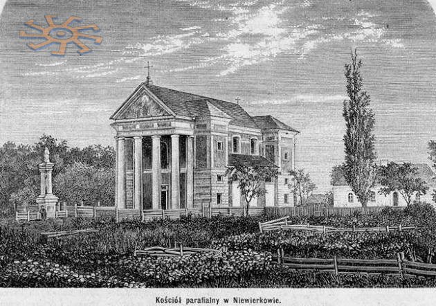 Костел в Невіркові. Tygodnik Ilustrowany, 1871 р.