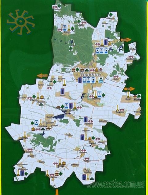 Схематична карта Полонського району