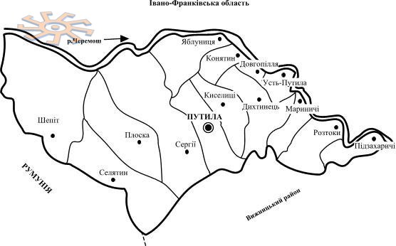 Карта Путильського району