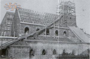 Будівництво костелу. Фото 1929 р.