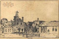 Листівка з видом містечка Щирець, яке постраждало під час Першої світової.